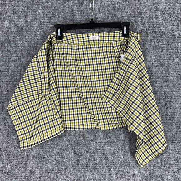 John Galt Skirt Womens Extra Small Green Plaid Stretch Wrap Buckle Mini Short - Picture 3 of 10